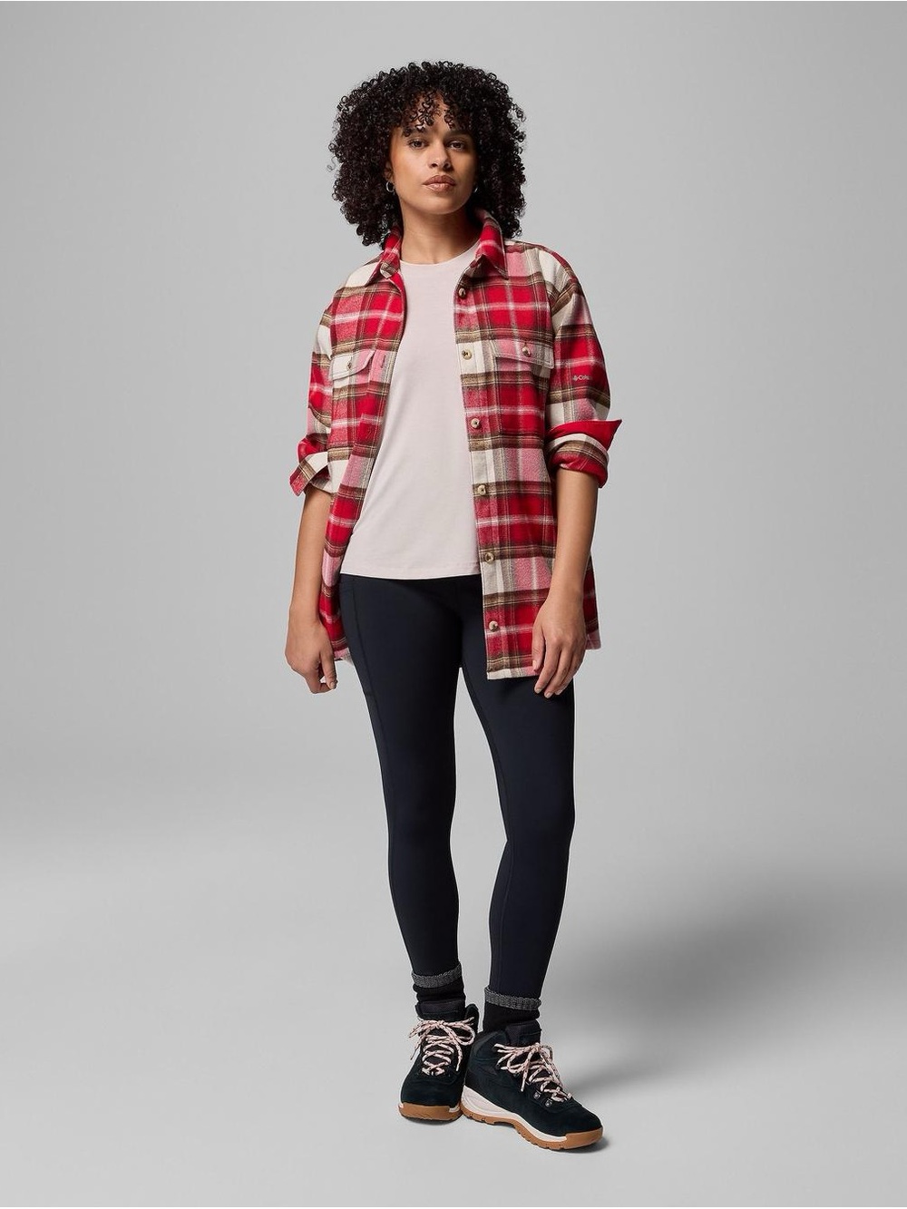 Red Plaid Women’s Shacket - Classic Button-Up Jacket